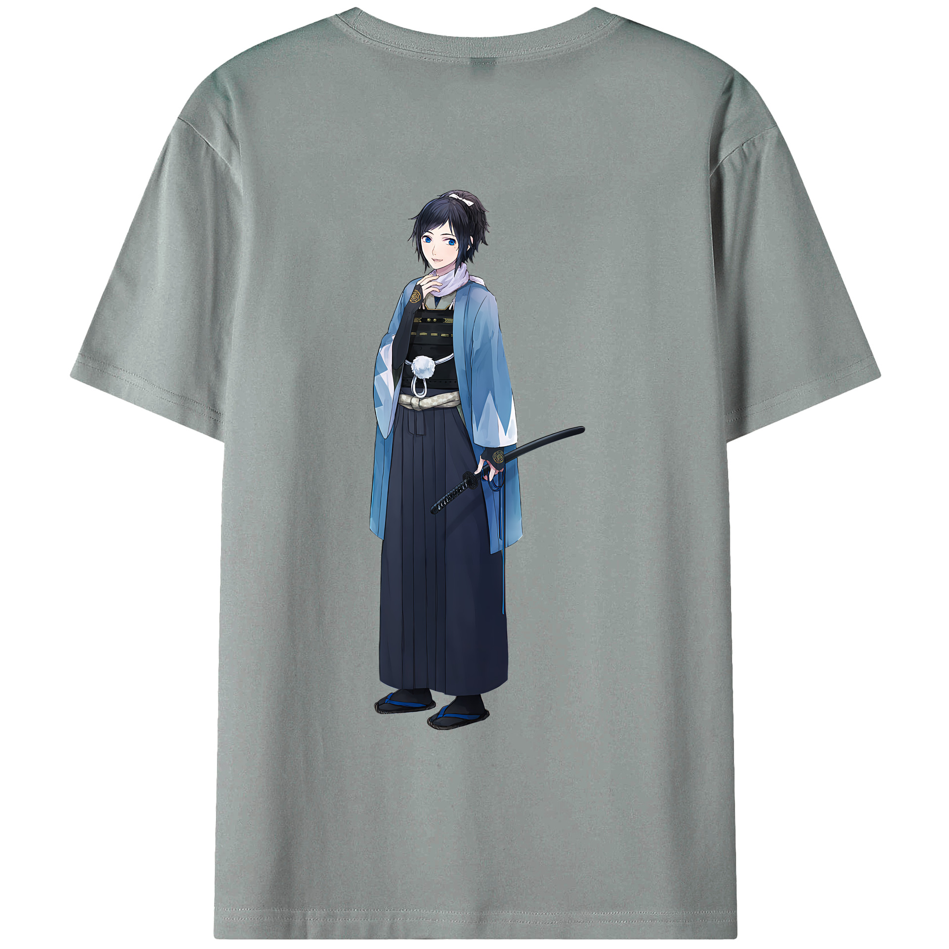 （画像用） 刀剣乱舞 Touken Ranbu 綿100％ メンズ半袖Tシャツ（バックプリント） 通気性